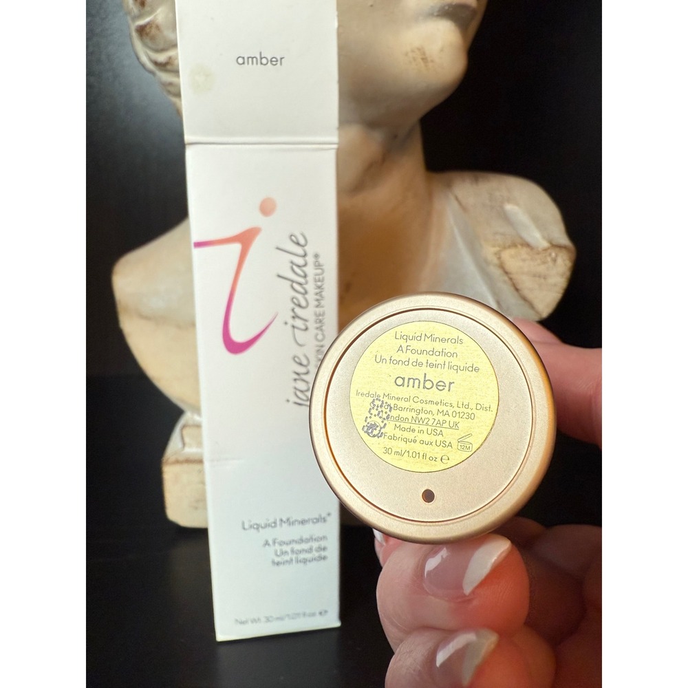 Jane Iredale Liquid Minerals A Foundation Amber 30ml 1.01 fl oz Serum Makeup - Picture 2 of 3